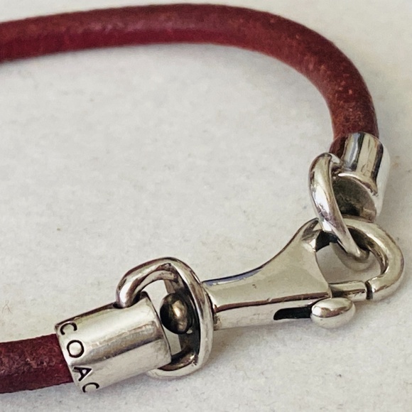 COACH 925 Sterling Silver and Leather Bracelet 7.5" - Picture 3 of 16